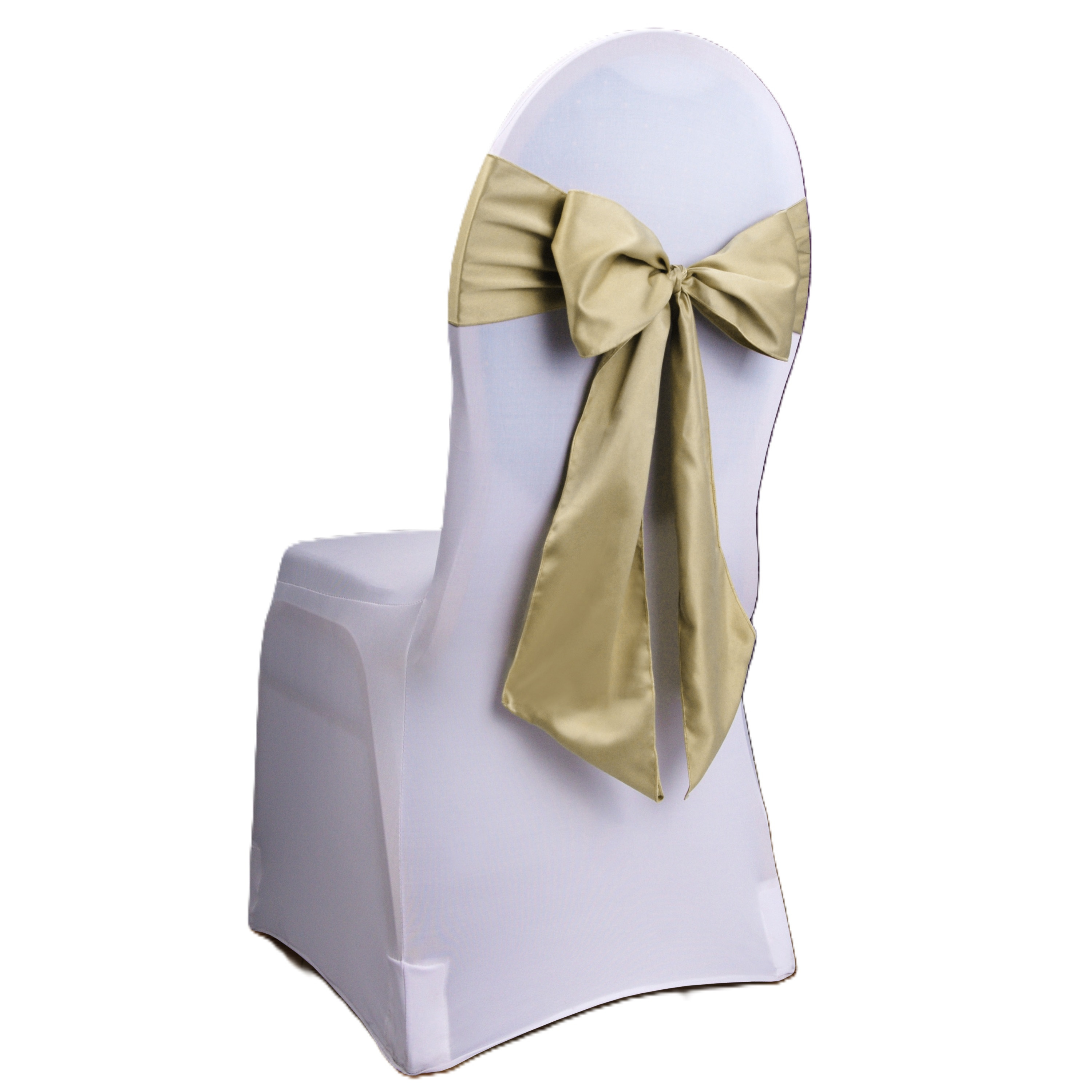 Stoel decoratie strik - goud - Bruiloft stoel versiering - Satijn sjerp aankleding - 275 cm -