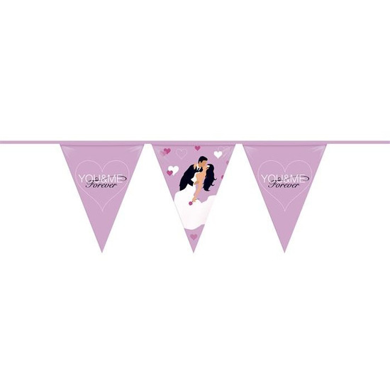 Vlaggenlijnen bruiloft/You and me forever 6 meter -
