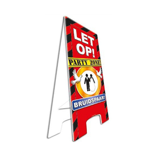 Waarschuwingsbord bruidspaar -