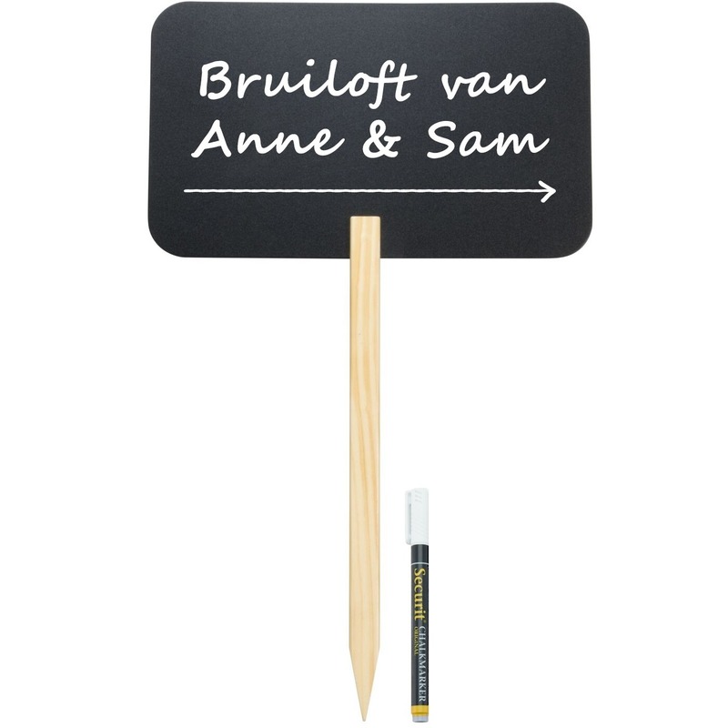 Bruiloft wegwijzer krijtbord 73 cm inclusief stift -
