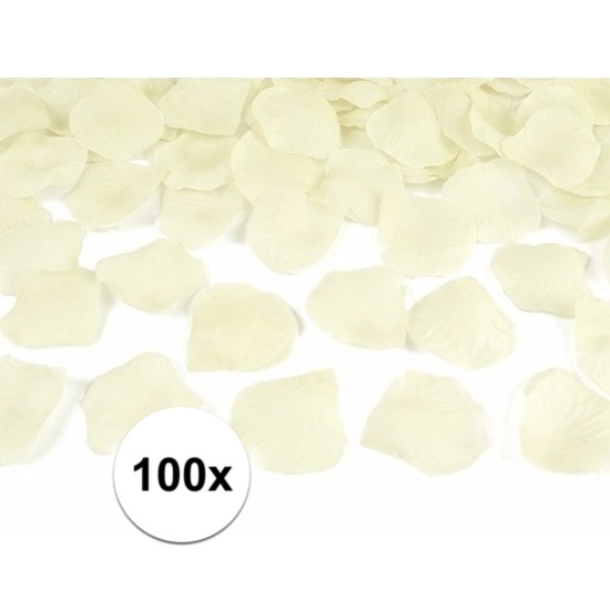 Creme kleurige rozenblaadjes 100 stuks -