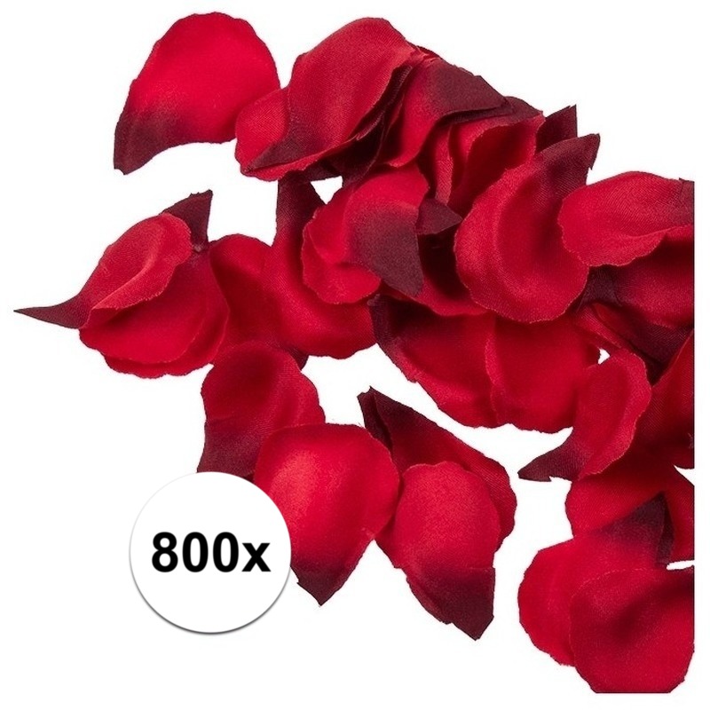 800x Rode strooi rozenblaadjes 3 cm -