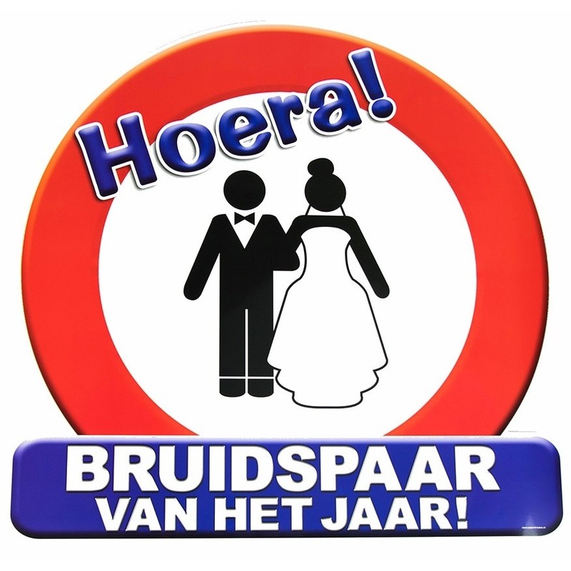 Huldebord voor het bruidspaar -