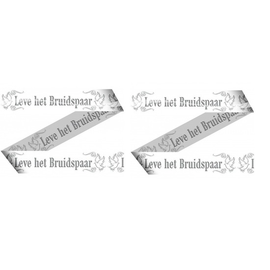 2x Bruiloft/huwelijk markeerlinten/versiering 15 meter -