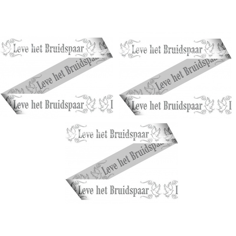 3x Bruiloft/huwelijk markeerlinten/versiering 15 meter -