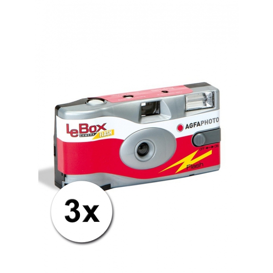 3 wegwerp cameras met flitser -
