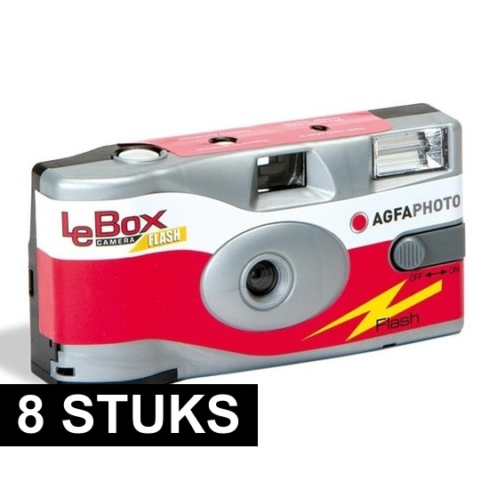 8x wegwerp cameras met flitser -