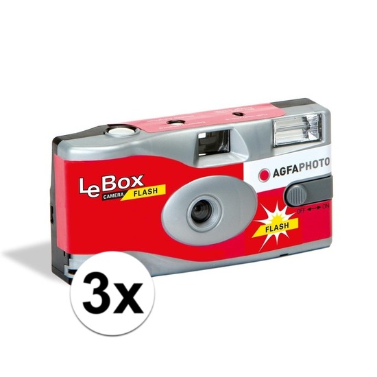 3x Bruiloft/vrijgezellenfeest wegwerp camera 27 fotos met flits -