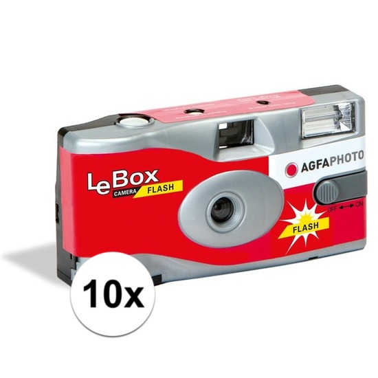 10x Bruiloft/vrijgezellenfeest wegwerp camera 27 fotos met flits -