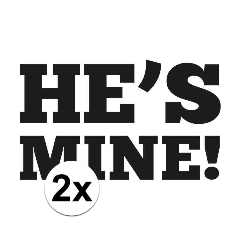 2x Bruiloft He is Mine stickers voor onder je schoen -