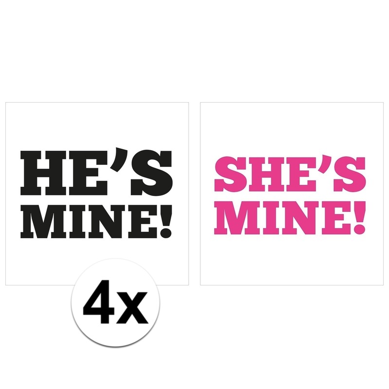 4x Hetero koppel bruiloft schoenzool stickers -