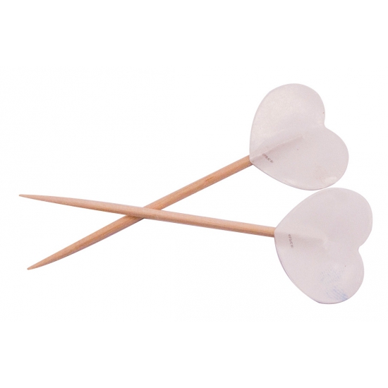 Cocktailprikkers hartjes - 50x - wit - prikkers harten - versiering -
