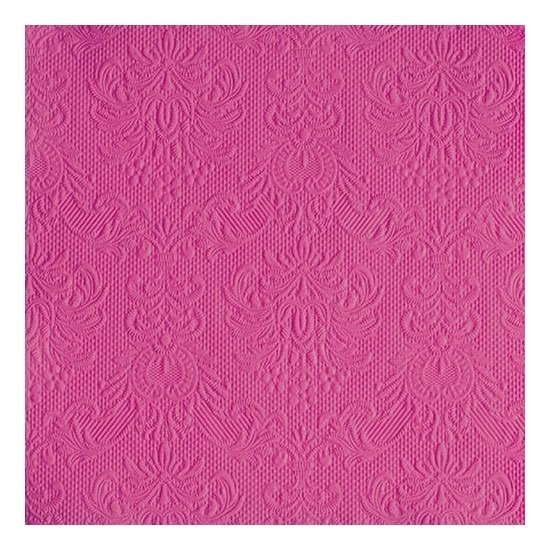 Servetten - 15x st - roze - barok - 33 x 33 cm - 3-laags - papier - lunchservetten -