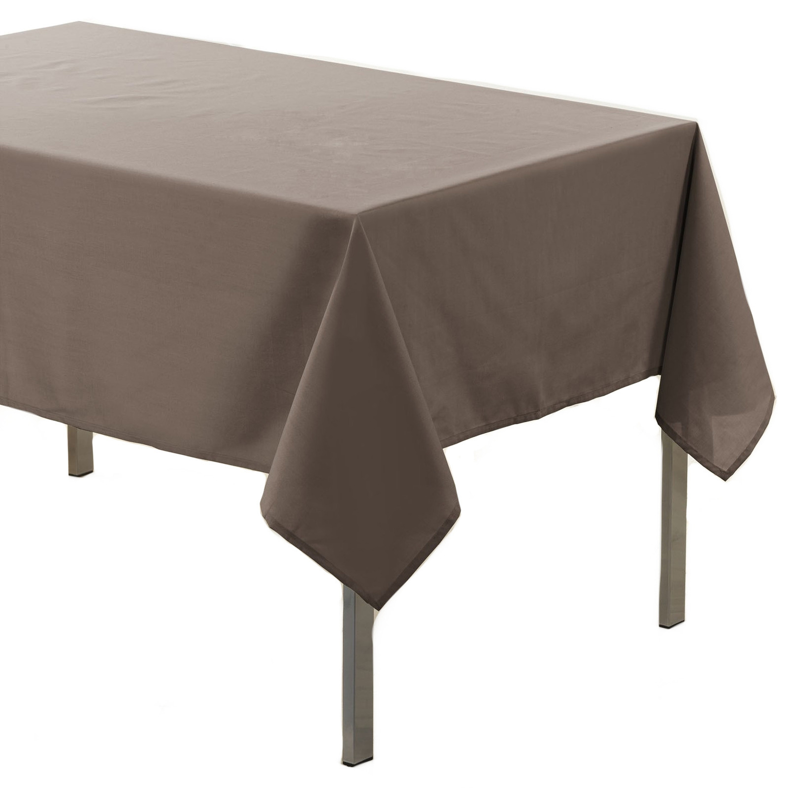 Tafelkleed/tafellaken in het taupe - 140 x 240 cm - polyester stof - rechthoekig - binnen -