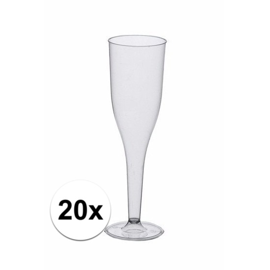 Champagne glazen van polystyreen 20 stuks -
