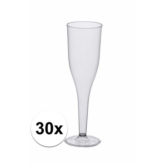 Champagne glazen van polystyreen 30 stuks -