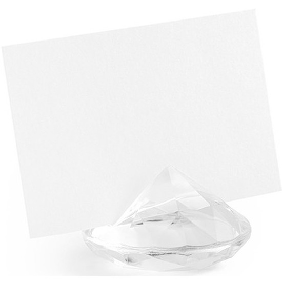 10x Kaarthouders standaards transparante diamanten 4 cm -