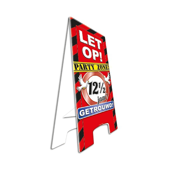 Waarschuwingsbord 12.5 jaar getrouwd -
