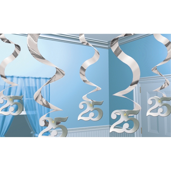 25 jaar Hangdecoratie jubileum rotorspiraal - zilveren jubileum - Feestartikelen en versiering -