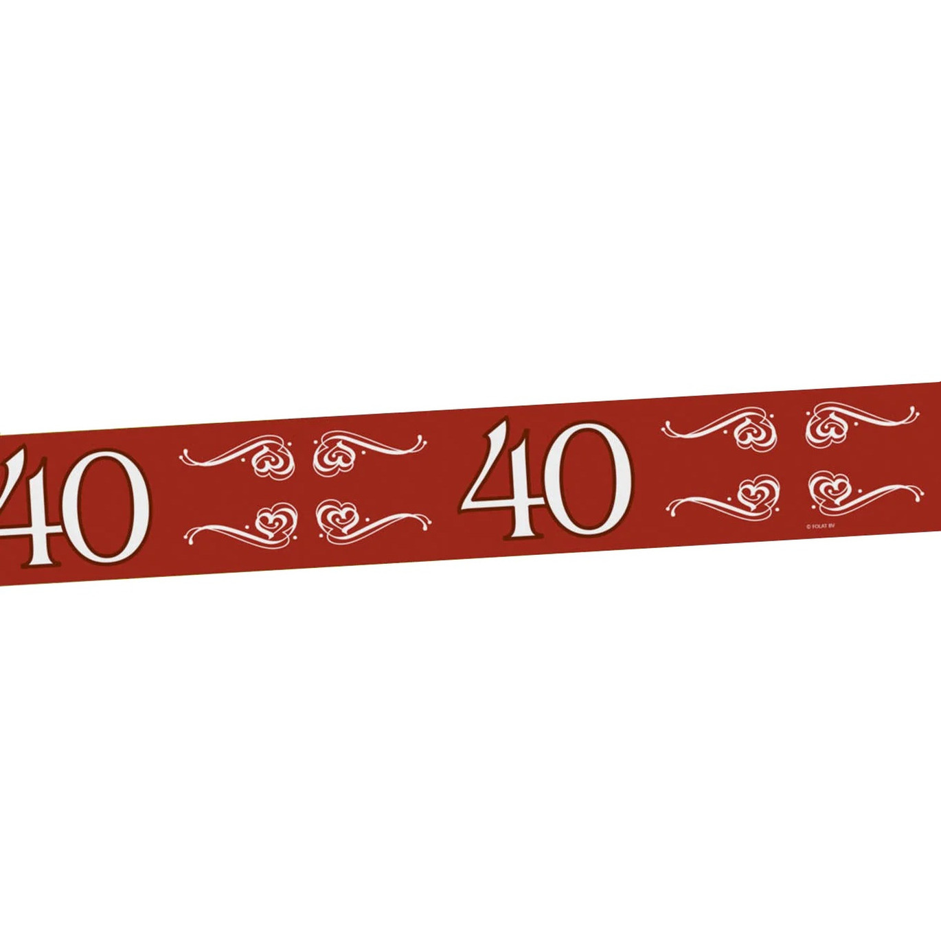 Verjaardag/jubileum markeerlint - 40 jaar - 15 meter - rood - afzetlint -