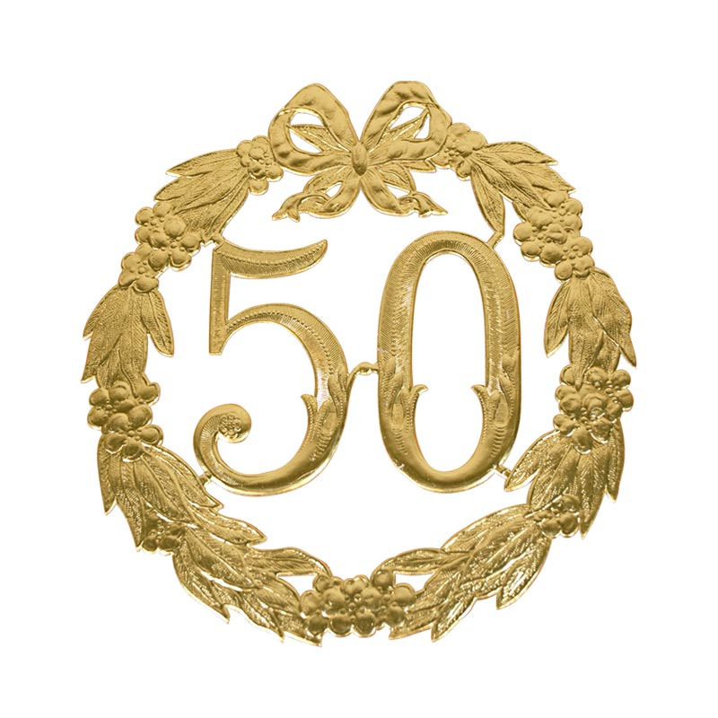 Ophang Jubileum cijfer 50 jaar - Dia 24 cm - Muur/wand versieringen - Abraham/Sara thema -