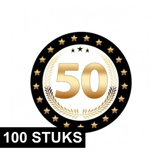 100x Luxe bierviltjes 50 jaar zwart/goud -