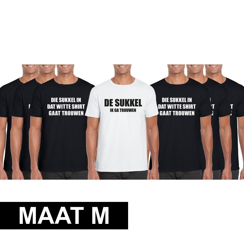 Vrijgezellenfeest heren t-shirt pakket De Sukkel - maat M M -
