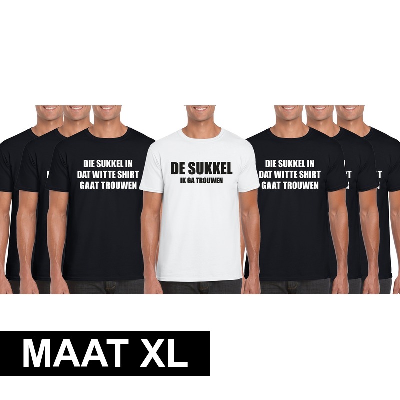 Vrijgezellenfeest heren t-shirt pakket De Sukkel - maat XL XL -