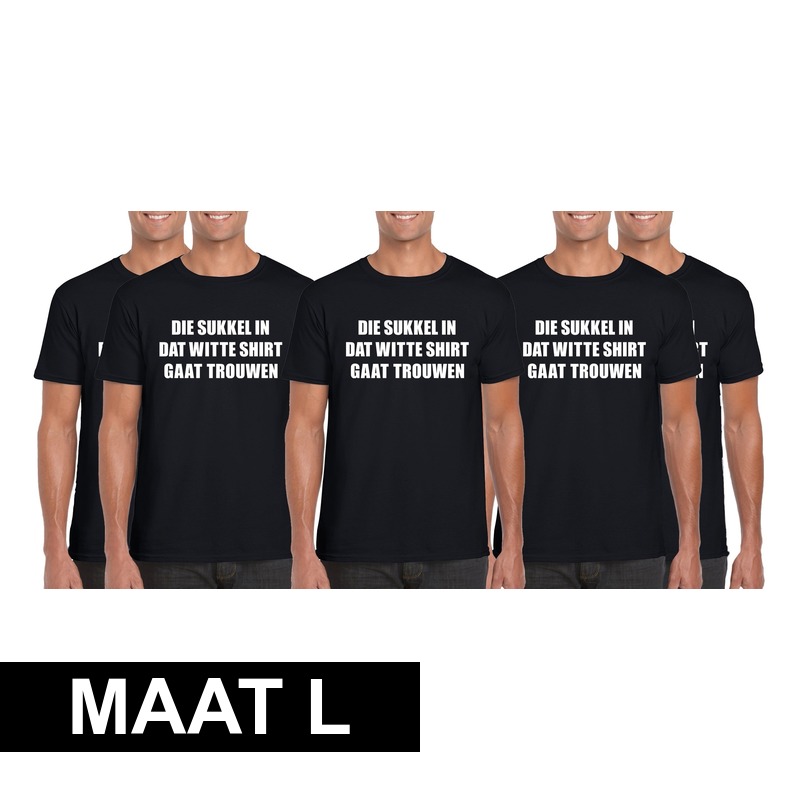 5x Vrijgezellenfeest Die sukkel gaat trouwen shirt heren Maat L L -