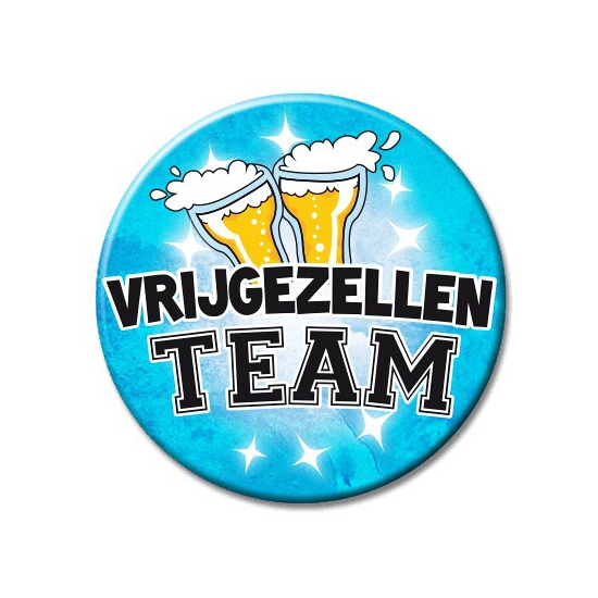 XL blauwe vrijgezellen team button -
