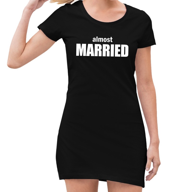 Almost married vrijgezellenfeest jurkje met zwart voor dames M (40) -