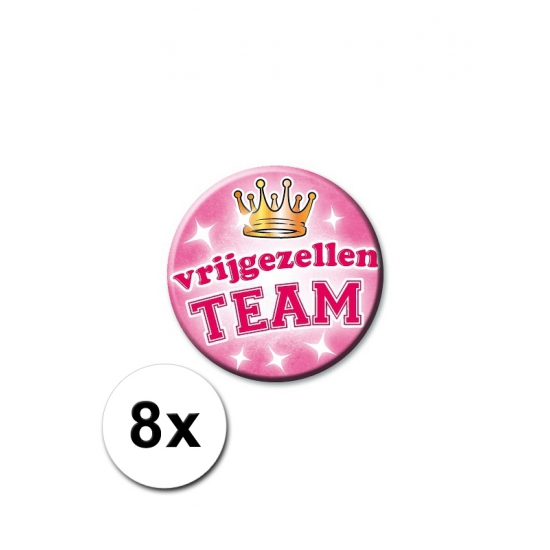 8 roze vrijgezellen buttons -