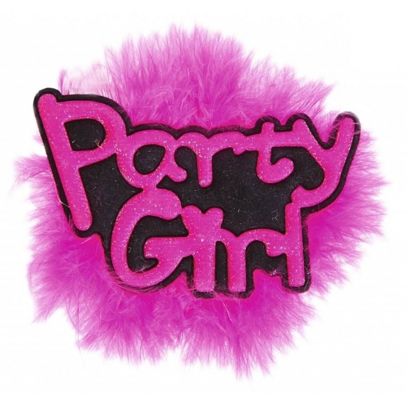 Roze vrijgezellen broche button Party Girl -