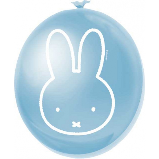 Nijntje ballonnen blauw - 30 cm - 6x stuks - Kinderfeestje/geboorte jongen artikelen -