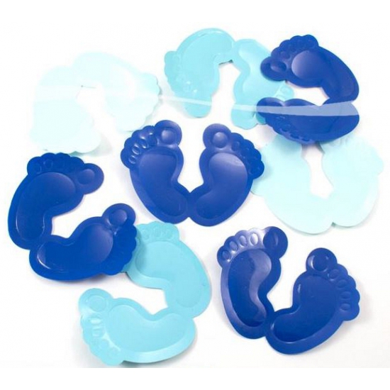 Geboorte versiering jongen XXL tafelconfetti blauw 10 stuks -
