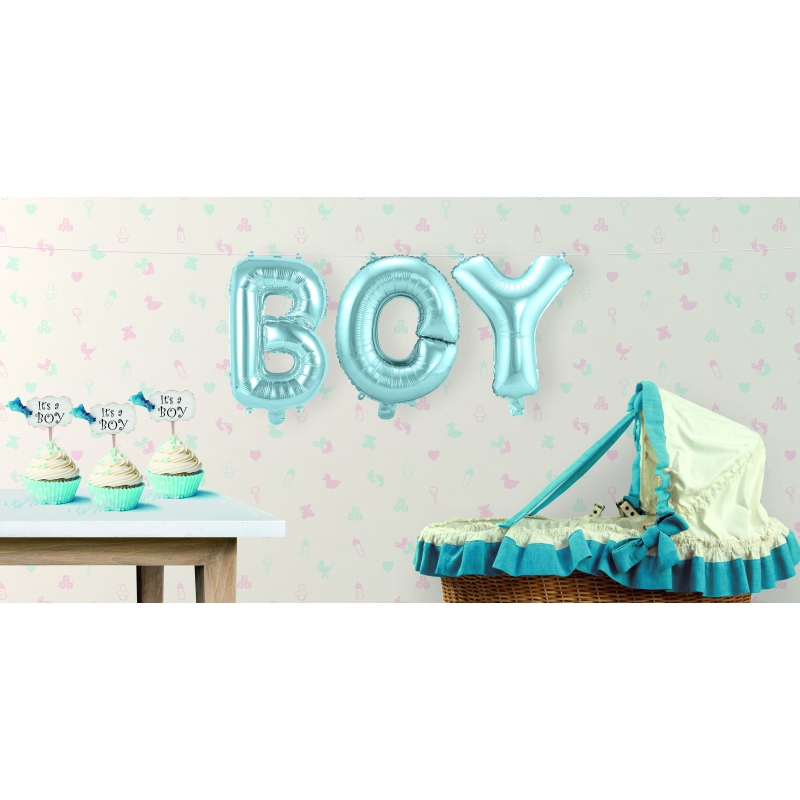 Opblaasletters BOY geboorte ballonnen -