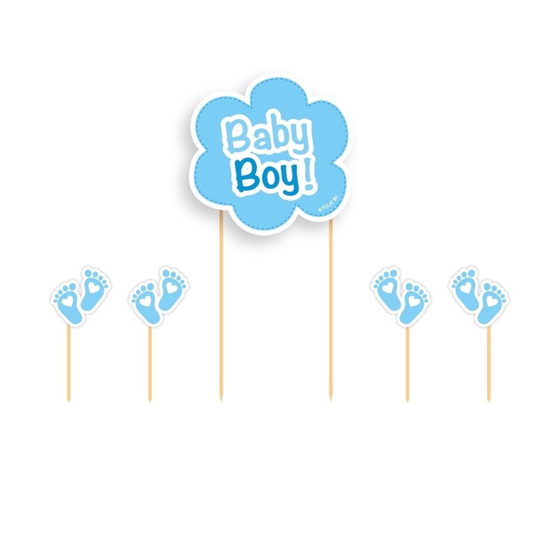 Taart topper Baby Boy blauw -