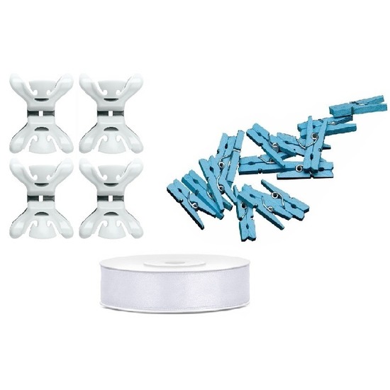 Geboortekaartjes ophangen pakket jongen blauw -