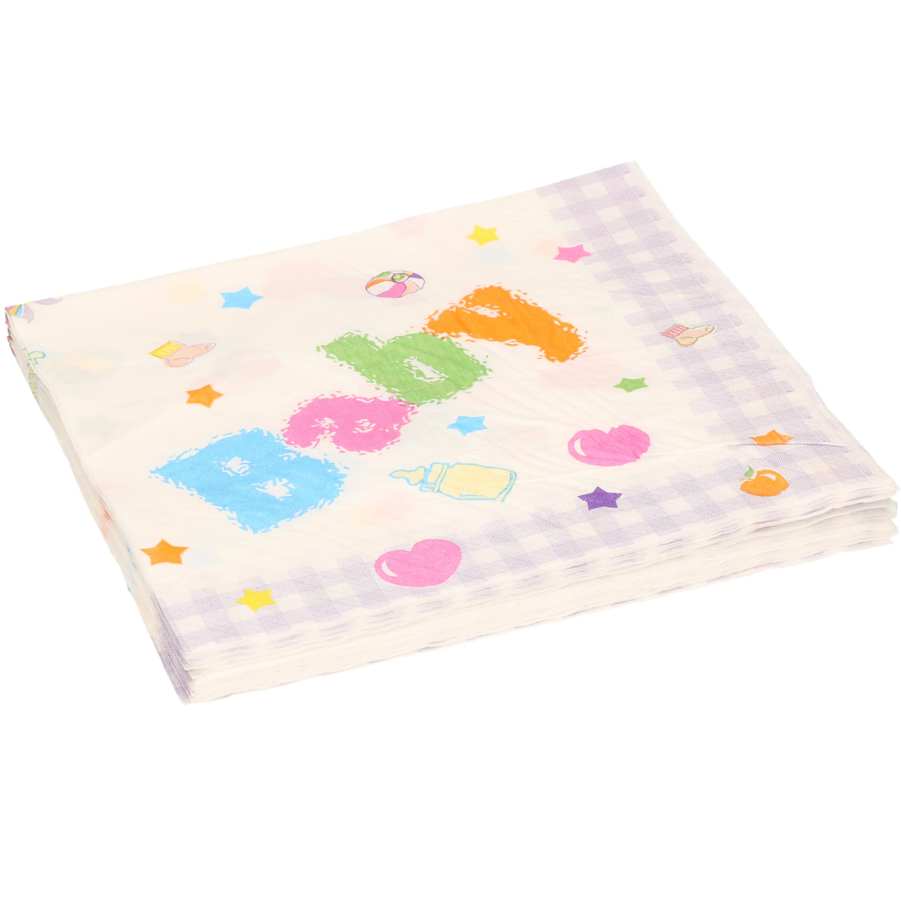 16x Kraamfeest thema servetten 16 x 16 cm -