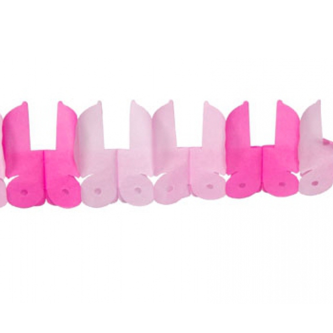 Roze baby geboorte meisjes thema slingers met wiegjes -