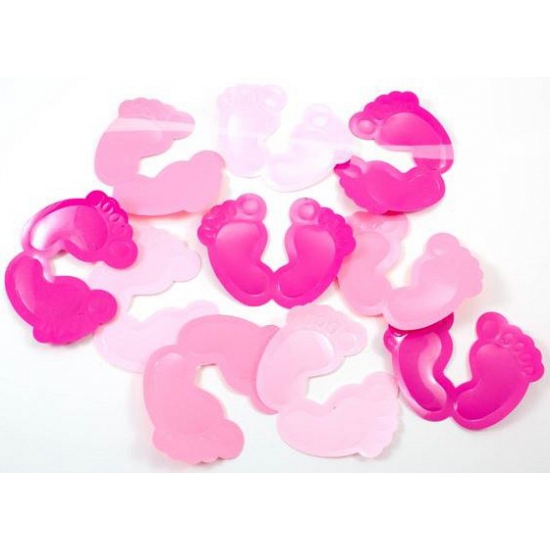 Geboorte versiering meisje XXL tafelconfetti roze 10 stuks -