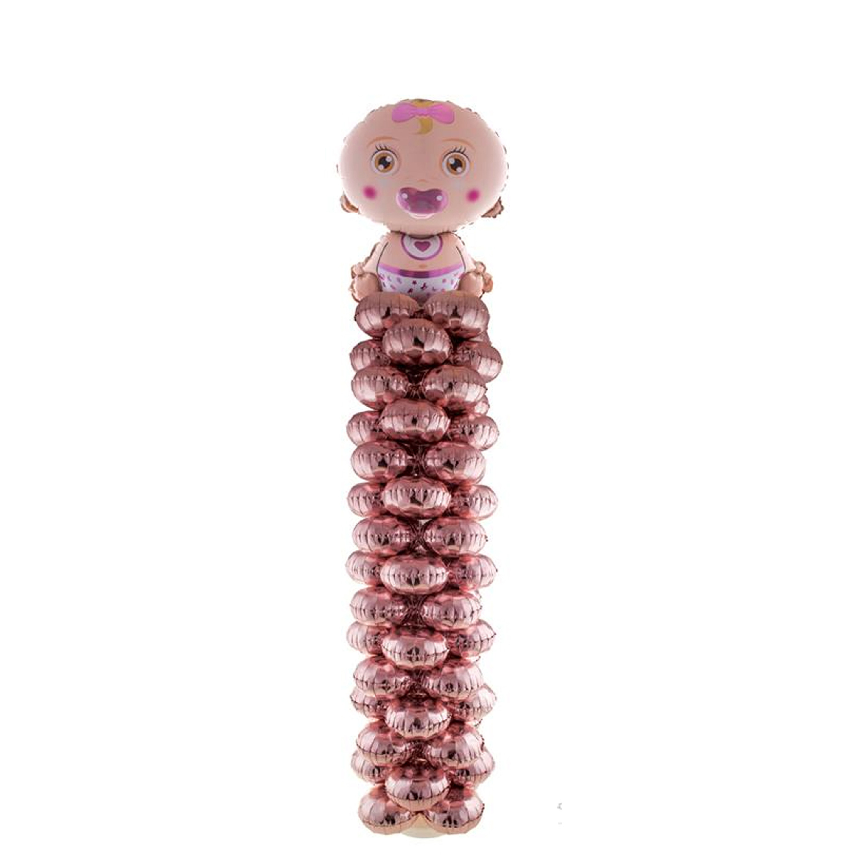 Versiering geboorte meisje ballonnen pilaar 230 cm -