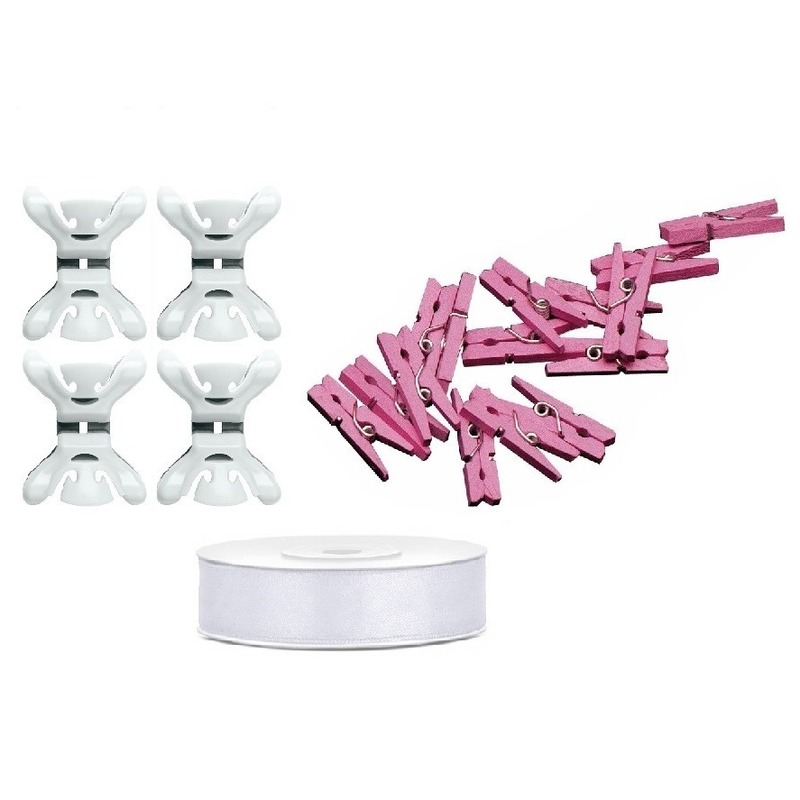 Geboortekaartjes ophangen pakket meisje roze -