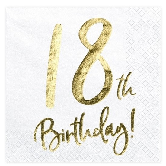 18 Jaar leeftijd verjaardag servetten - 20x stuks - 33x33 cm - Papier - 3-laags - feestartikelen -