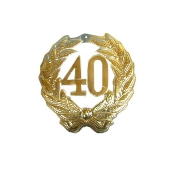 Jubileumkrans 40 jaar thema feestartikelen versiering - 2x stuks - jubileum/getrouwd -