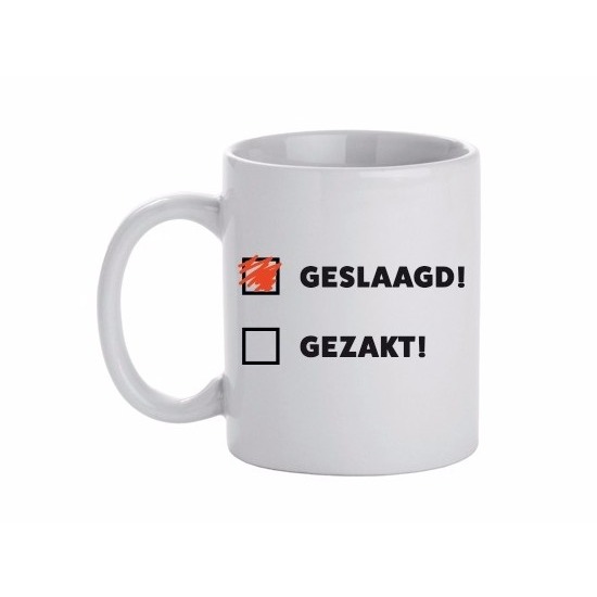 Geslaagd cadeau mok / beker 300 ml -