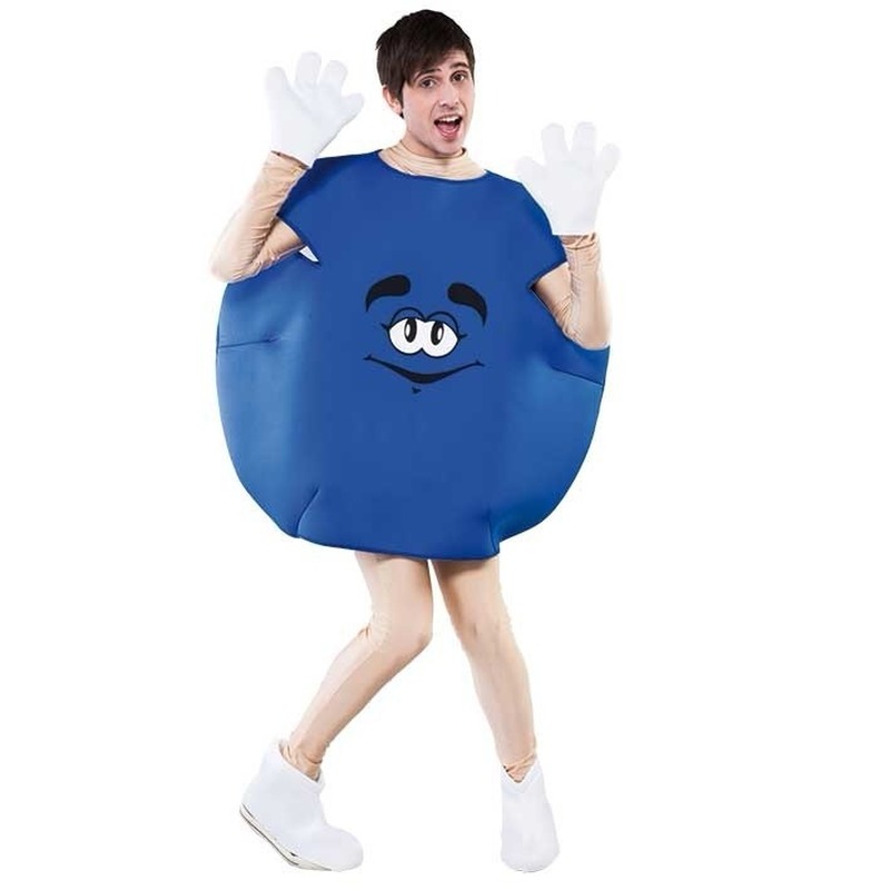 Carnaval verkleed pak/kostuum - snoepje M - blauw - one size M/L - volwassenen One size -