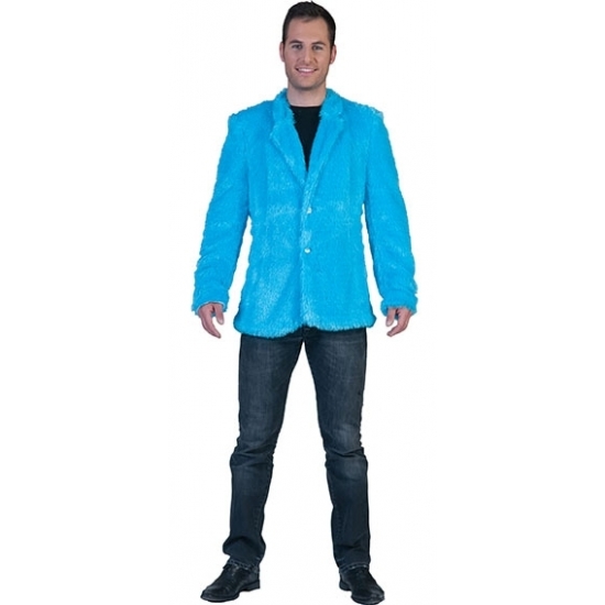 Blauw pluche heren colbertje 50 (S) -