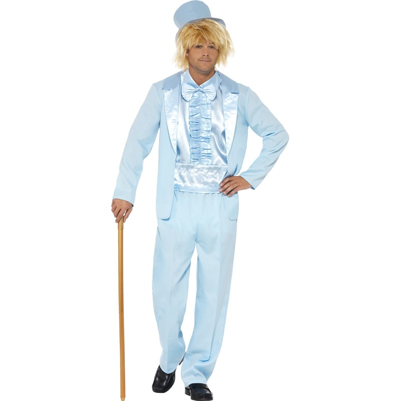 Blauw jaren 90 fun smoking voor heren 52-54 (L) -