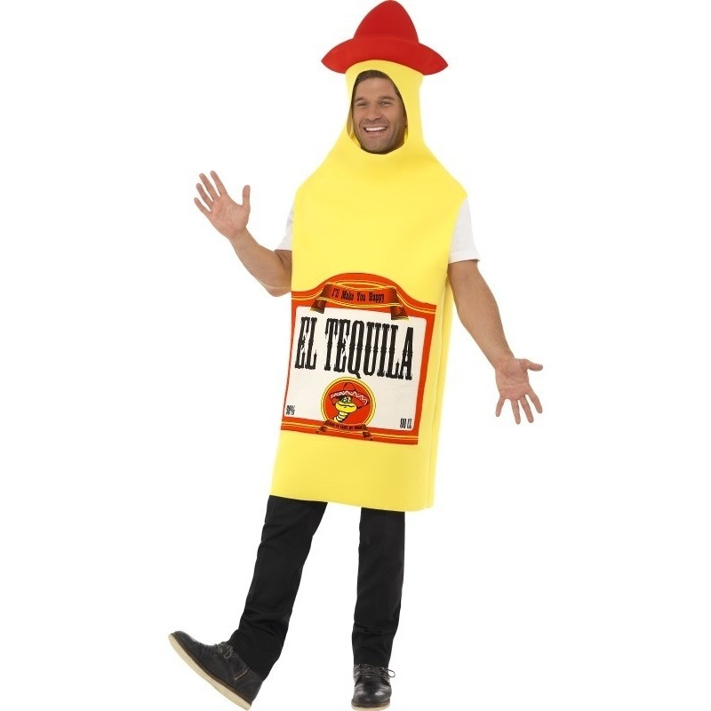 Tequila fles verkleed kostuum - one size - voor volwassenen - Fun carnaval kostuums One size -